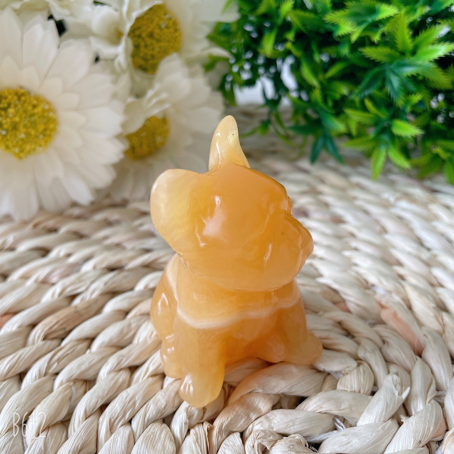 2.4" High Quality Yellow Calcite French Bulldog Carving Crystal Dog For Home Decor Crystal wholesale suppliers