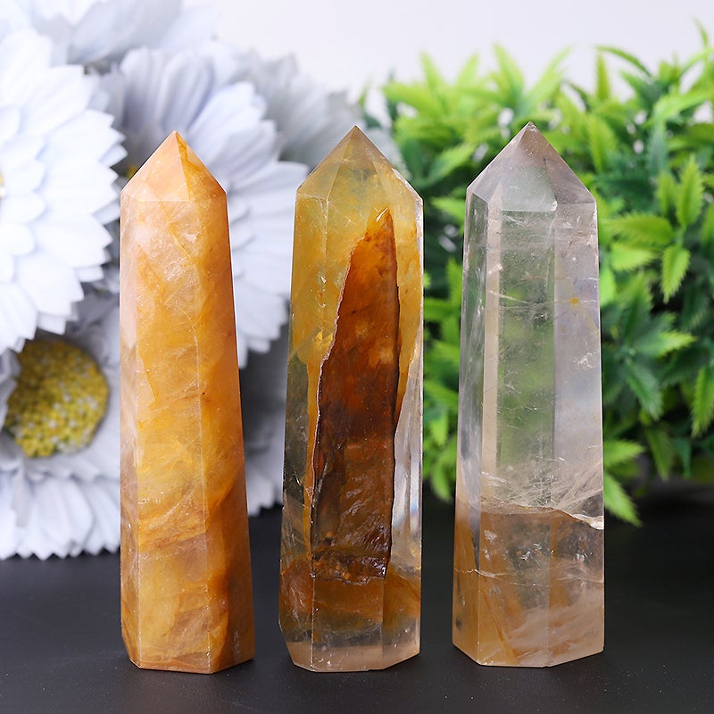 3.5" Set of 3 Golden Healer Crystal Points  Crystal wholesale suppliers