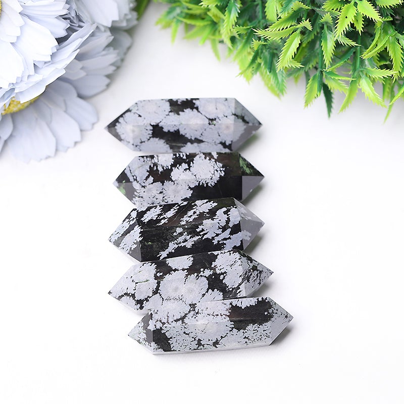 2" Snowflake Obsidian Double Terminated Point Crystal wholesale suppliers