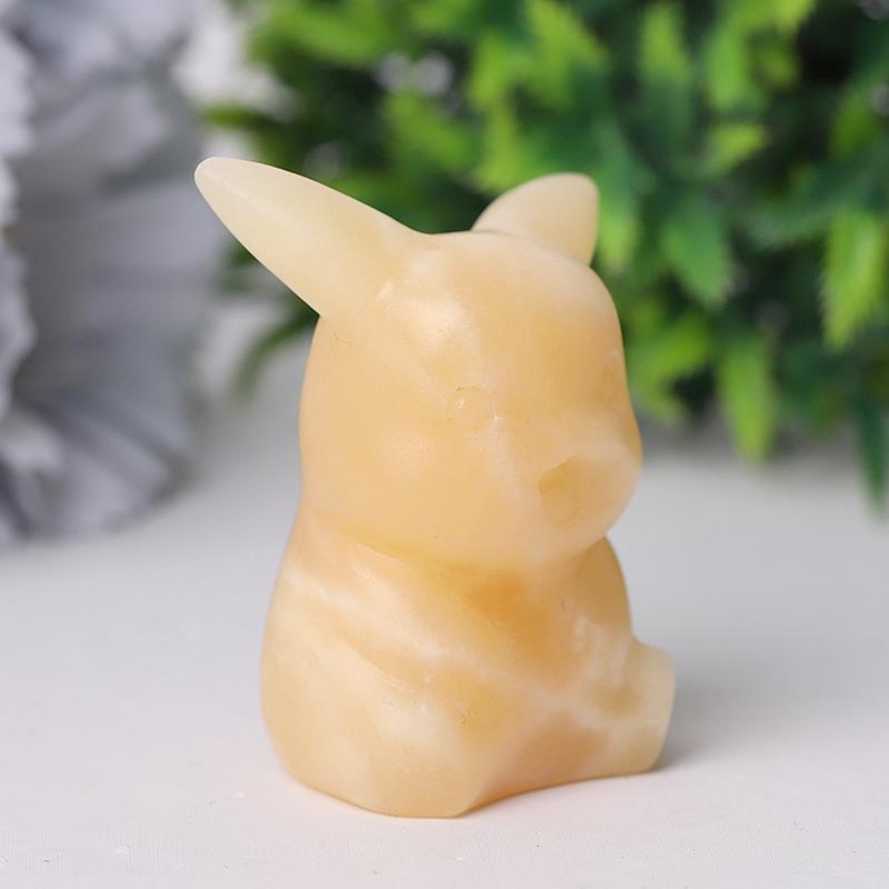 2" Orange Calcite Pikachu Crystal Carvings Crystal wholesale suppliers