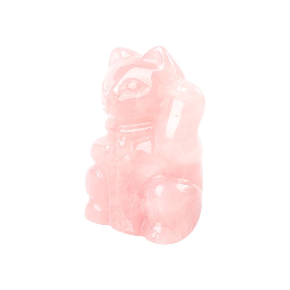 2" Rose Quartz Crystal Carving Lucky Cat Crystal wholesale suppliers