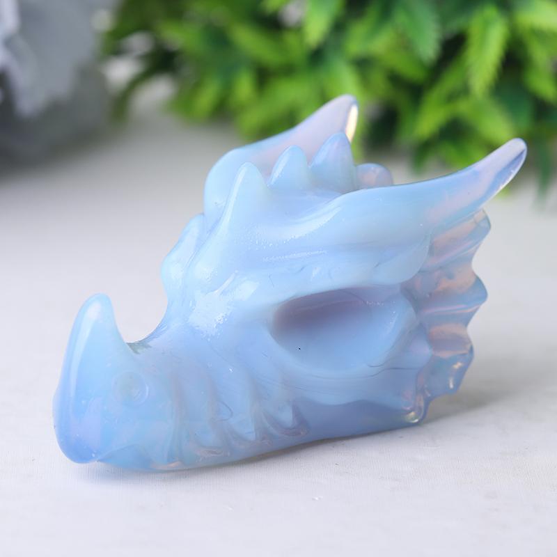 2.7" Blue Opalite Dragon Head Crystal Carvings Crystal wholesale suppliers