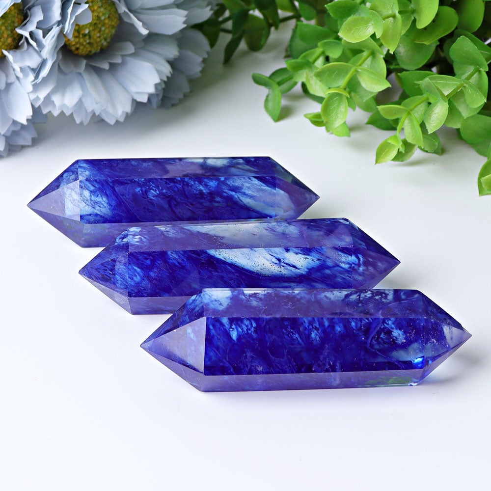 3.5"-4.0" Blue Smelting Double Terminated Crystal Points Crystal wholesale suppliers