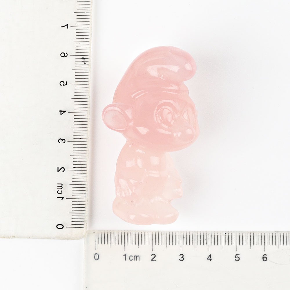 2.3" Rose Quartz Smurfs Crystal Carvings Crystal wholesale suppliers