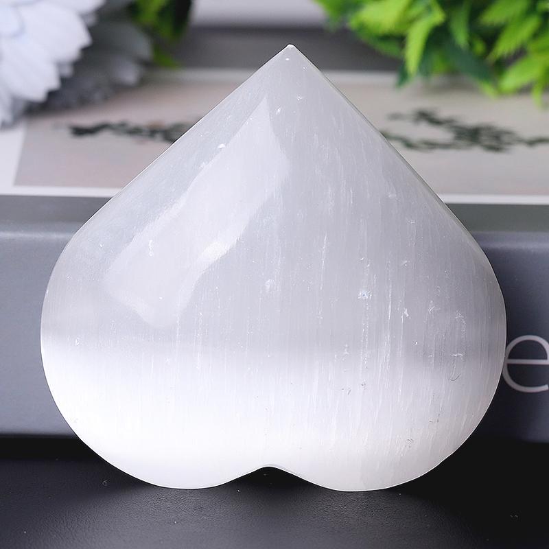 3" Selenite Heart Shape Carving