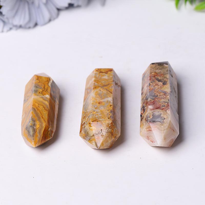 Wholesale Natural Crazy Agate Double Terminated Point Healing Point Crystal wholesale suppliers