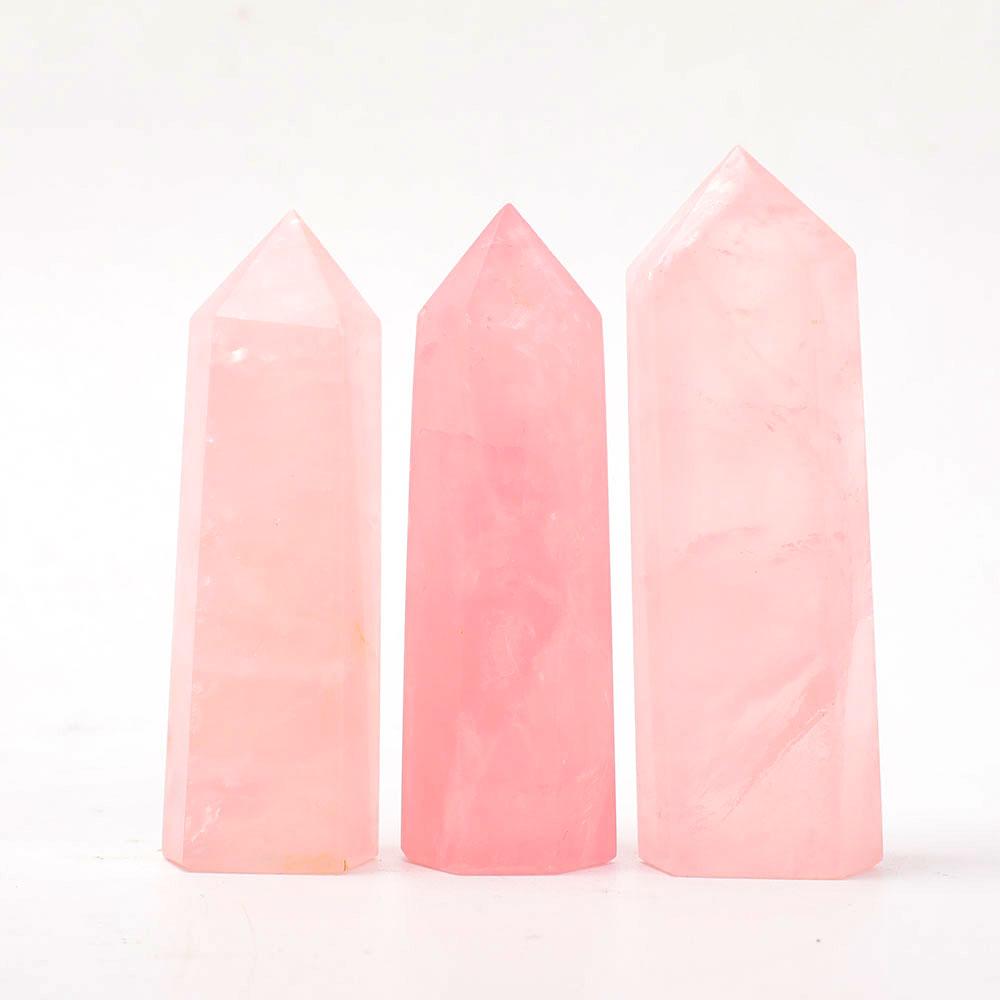 Set of 3 Rose Quartz Points Crystal wholesale suppliers