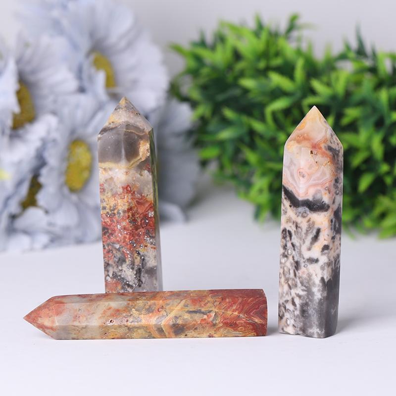 Natural Crystal Healing Wand Gemstone Point Crazy Agate Point Crystal wholesale suppliers