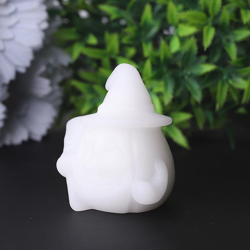 2.2" White Jade Pumpkin Ghost Crystal Carvings for Halloween Crystal wholesale suppliers