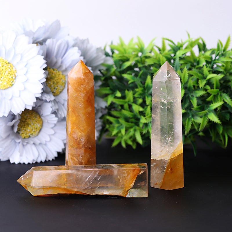 3.5" Set of 3 Golden Healer Crystal Points  Crystal wholesale suppliers