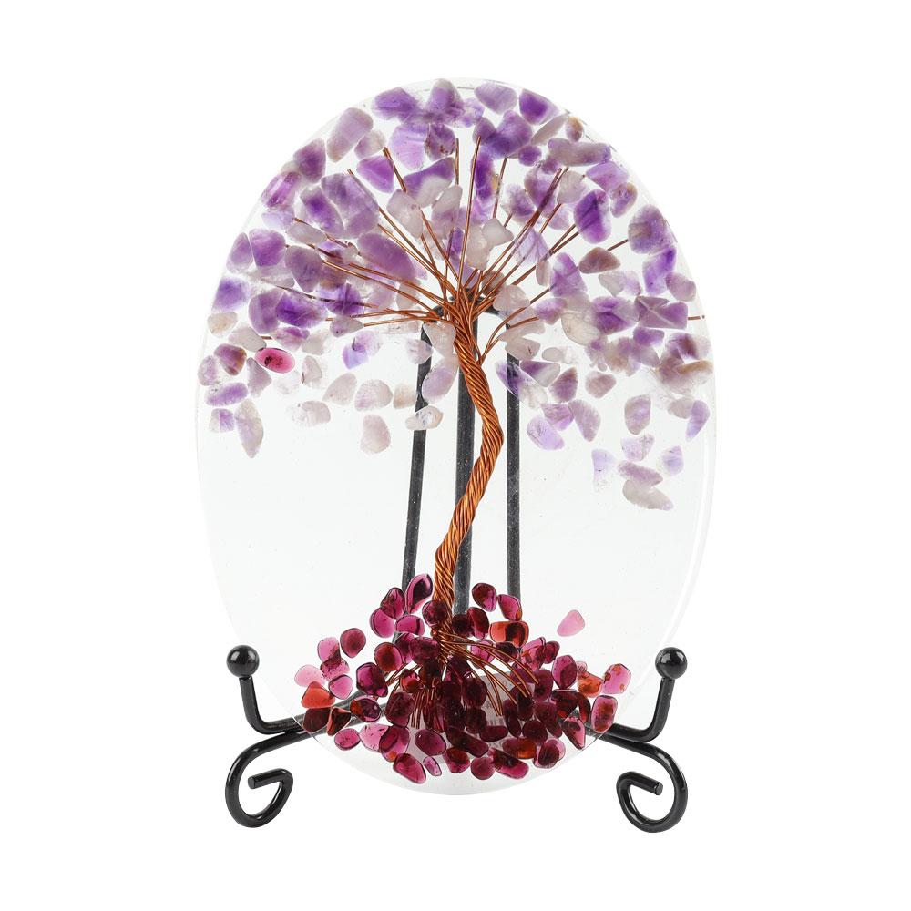 Resin Coaster Free Form with Crystal Chips Tree