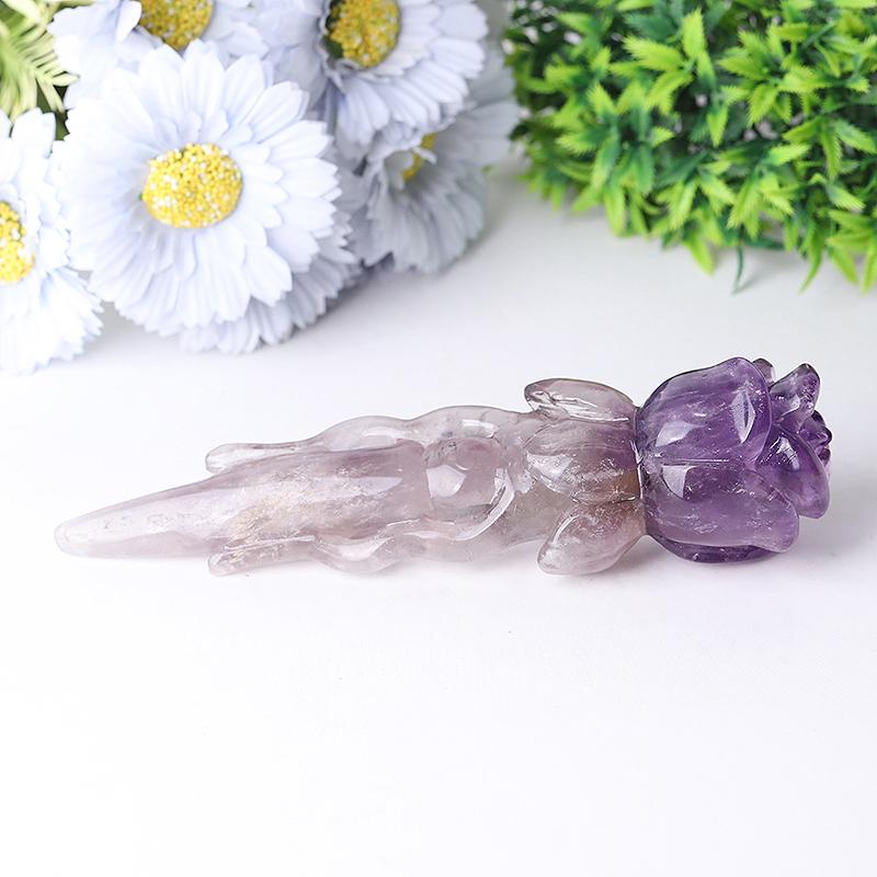 7.5" Amethyst Rose Crystal Carvings Crystal wholesale suppliers