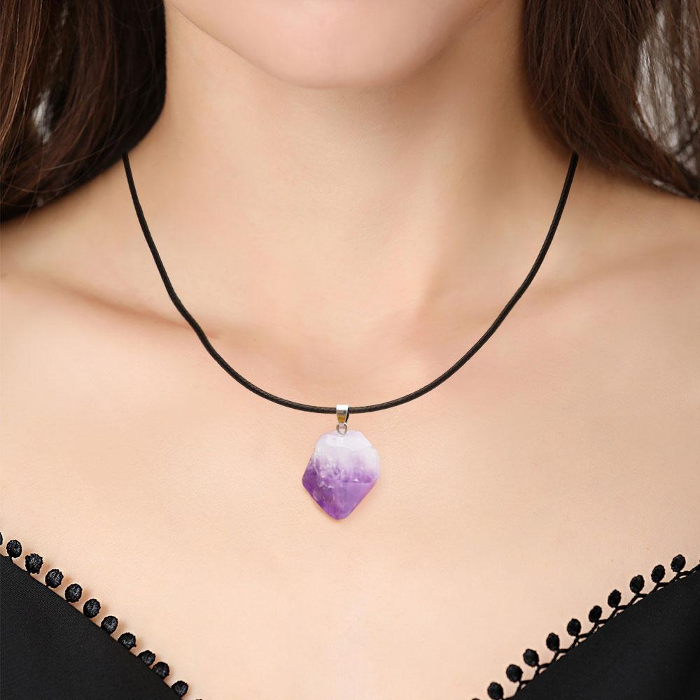 Natural Raw Amethyst Crystal Pendant Necklace Crystal wholesale suppliers