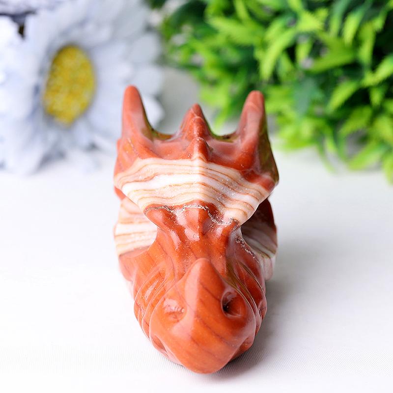 3" Red Jasper Dragon Head Crystal Carvings Crystal wholesale suppliers