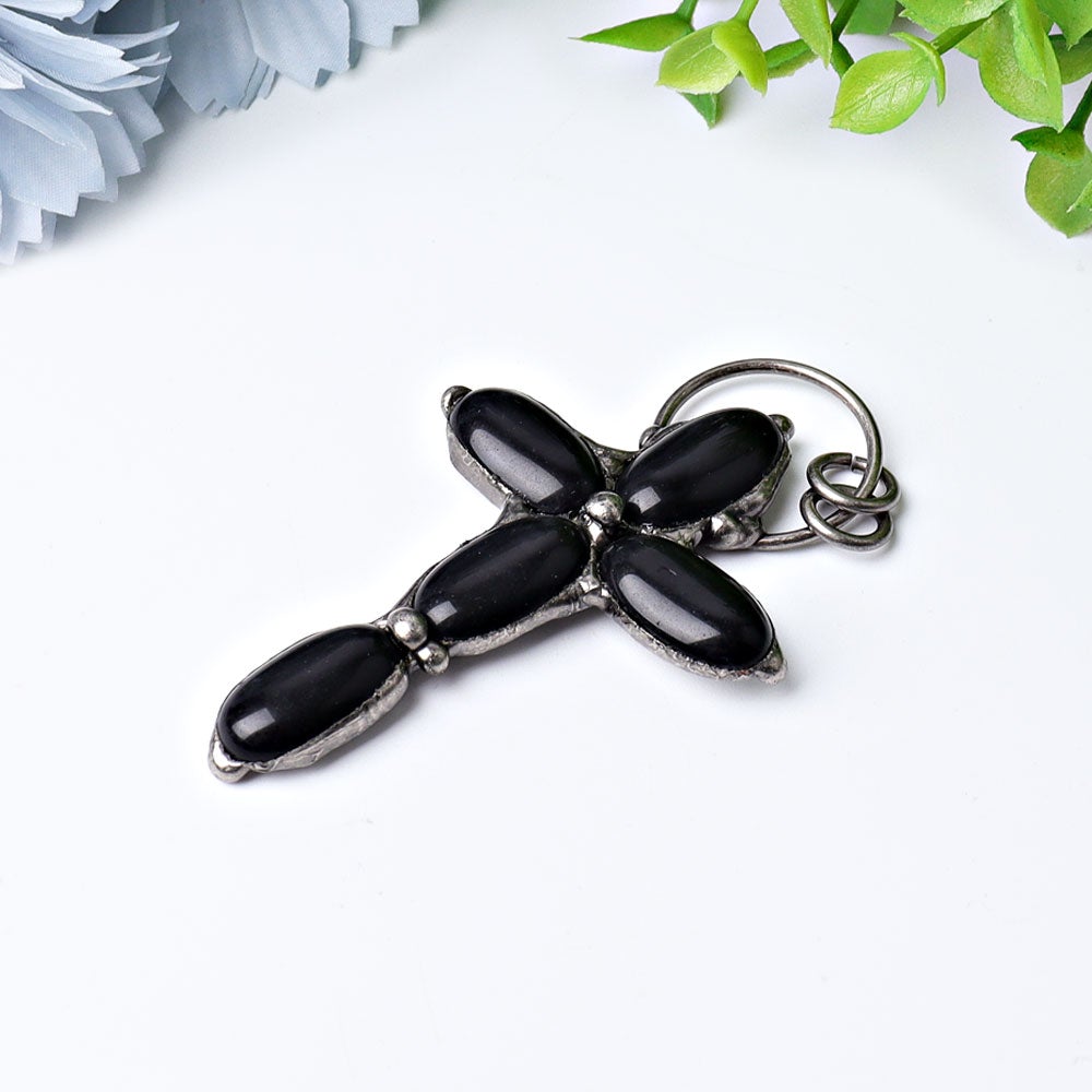 3" Black Obsidian Pendant for Jewelry DIY Crystal wholesale suppliers