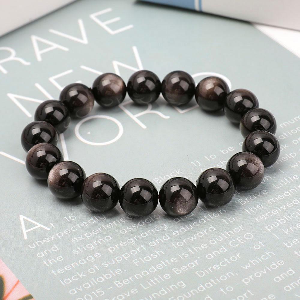 12mm Silver Obsidian Bracelet Crystal wholesale suppliers