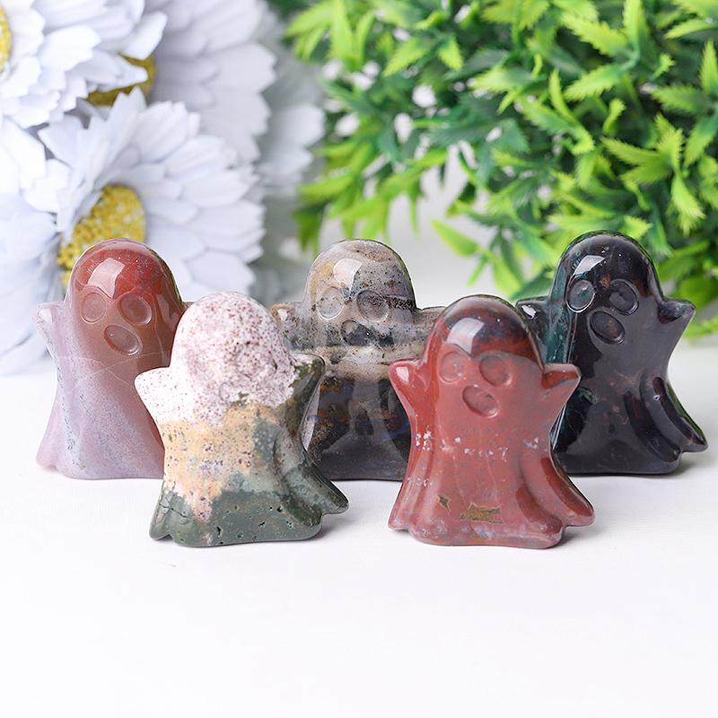 1.8" Ocean Jasper Ghost Crystal Carvings for Halloween Crystal wholesale suppliers