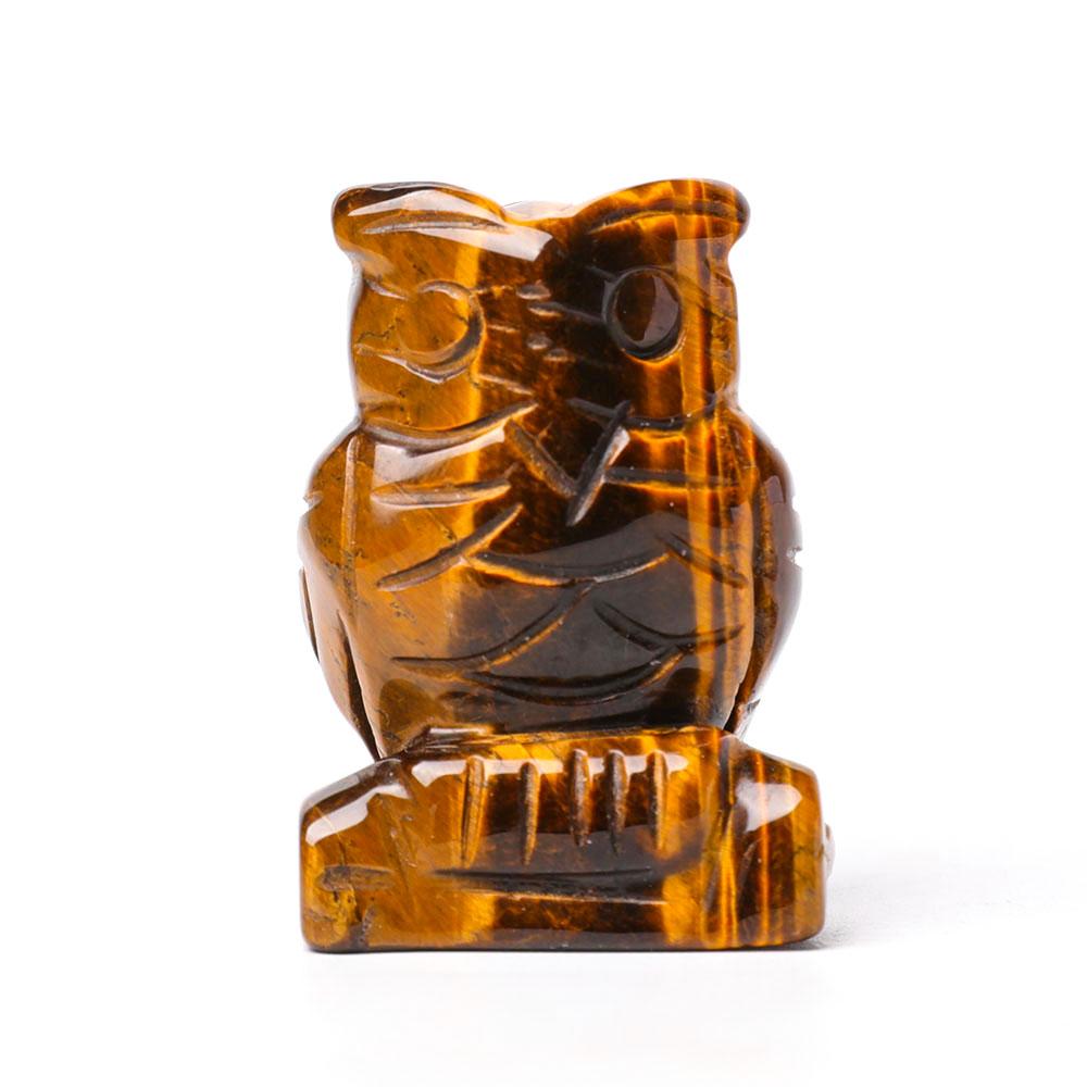 2.0" Tiger Eye Owl Figurine Crystal Carvings Crystal wholesale suppliers