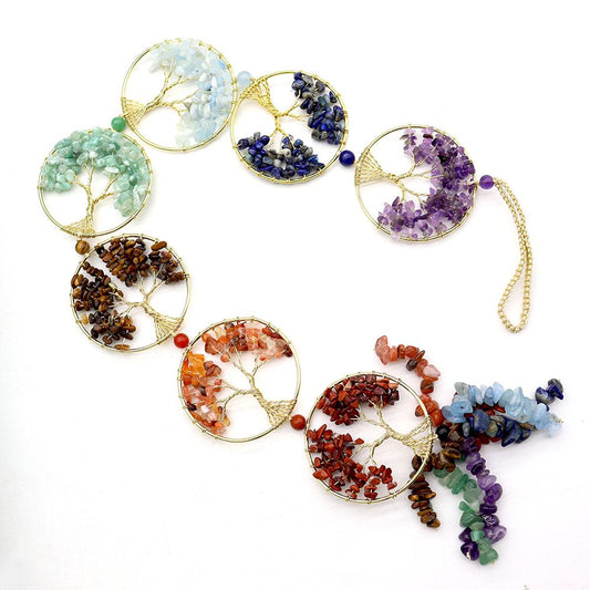 7 Chakra Crystal Tree of Life Hanging Natural Stones Car and Home Decor Crystal wholesale suppliers