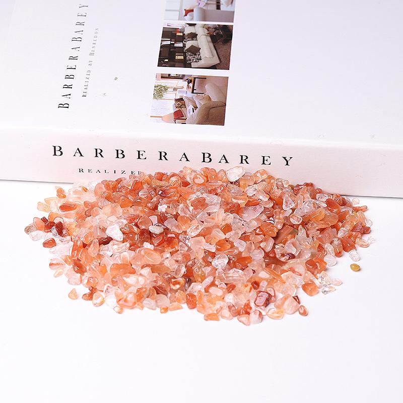 0.1kg Different Size Natural Red Quartz Chips Crystal Chips for Decoration Crystal wholesale suppliers