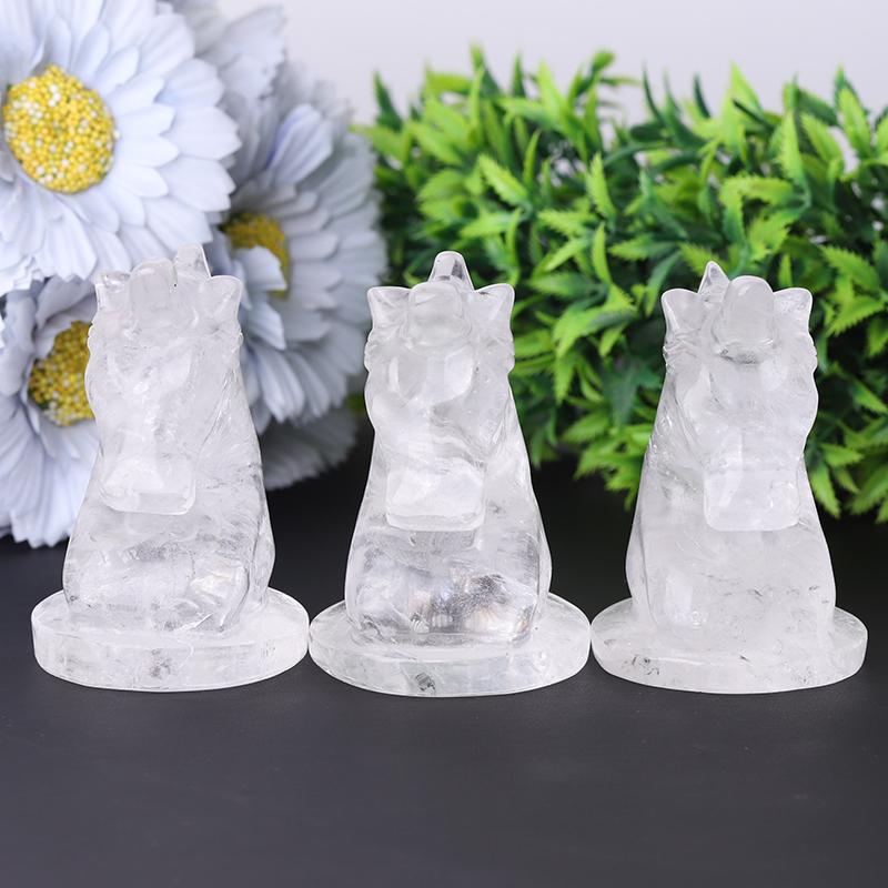 3" Clear Quartz Unicorn Crystal Carvings Crystal wholesale suppliers