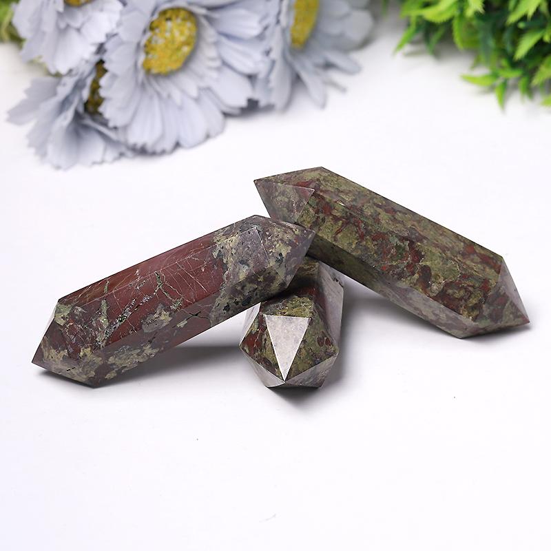 Wholesale Natural High Quality Dragon Blood Stone DT Tower Double Point Crystal wholesale suppliers