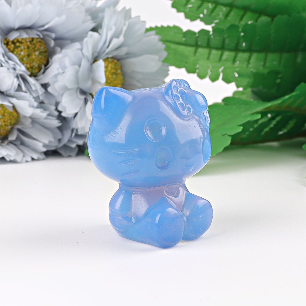 1.9" Blue Opalite Hello Kitty Cat  Crystal Carving Crystal wholesale suppliers