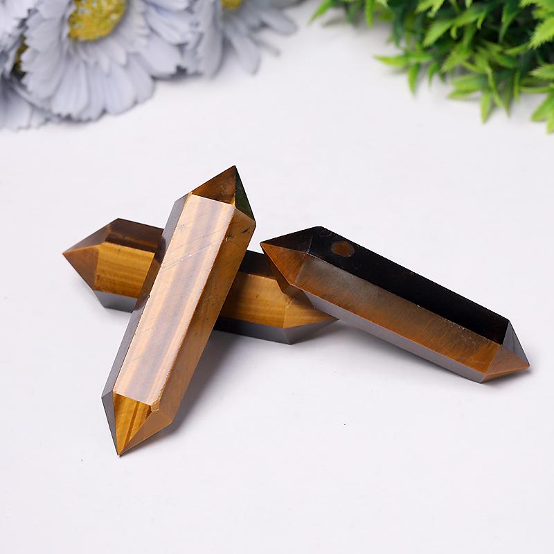 Wholesale Natural High Quality Tiger Eye Stone Quartz Crystal Double Point DT Wand Crystal wholesale suppliers