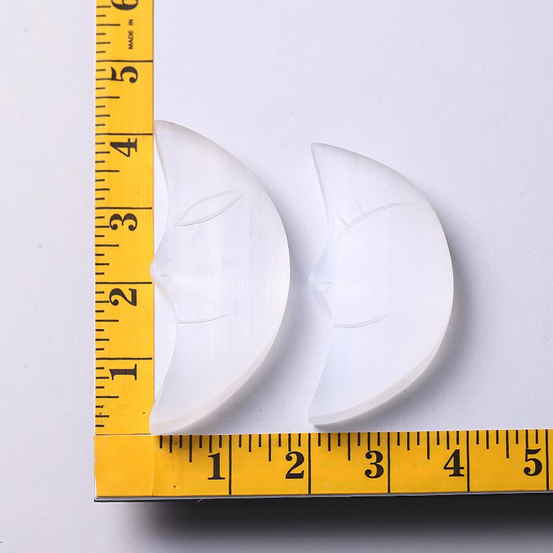 3.5"-4" Hand Carved Selenite Moon