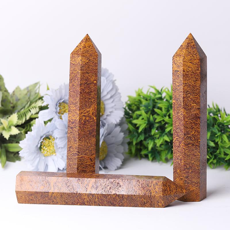 7.5'' High Quality Calligraphy Jasper Tower for Healing Crystal wholesale suppliers