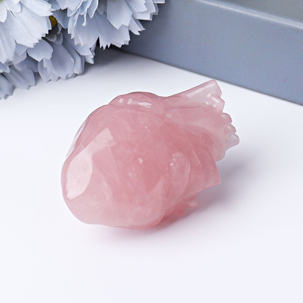 2.6" Rose Quartz Heart Crystal Carvings Crystal wholesale suppliers