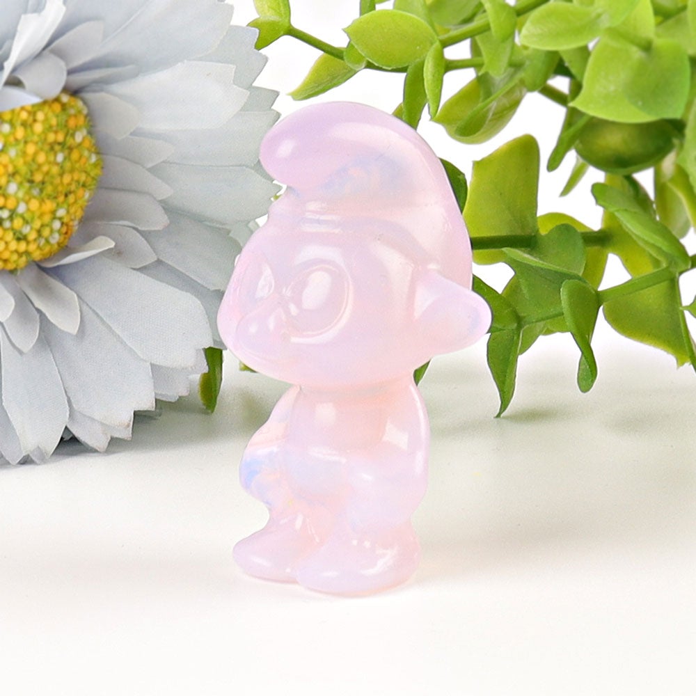 2" Pink Opalite Smurfs Crystal Carvings Crystal wholesale suppliers