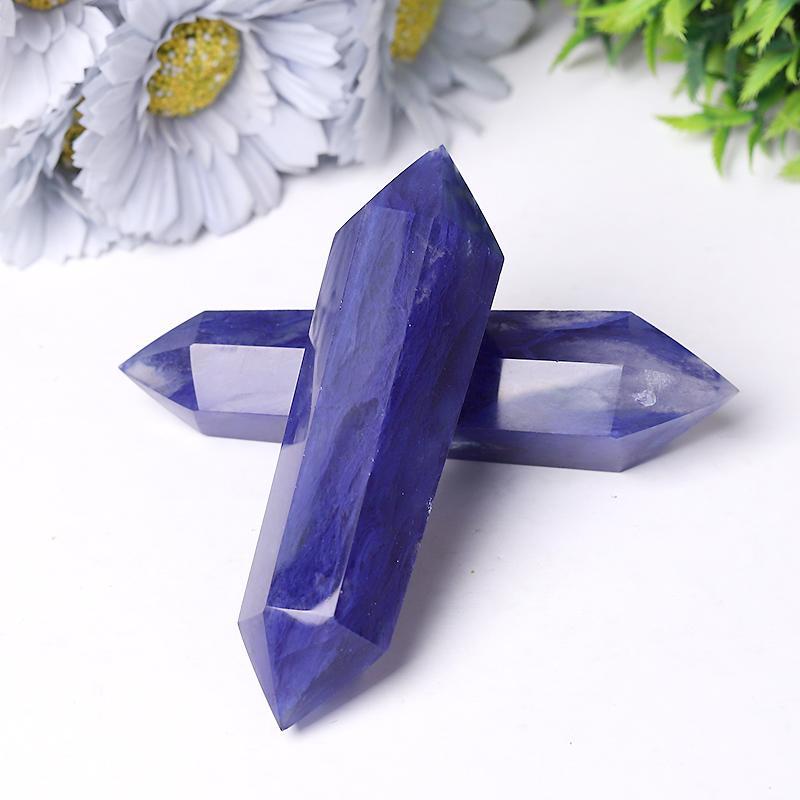 Blue Smelting Quartz Double Terminated Point Crystal wholesale suppliers