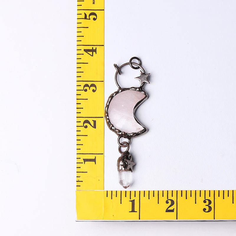 Rose Quartz Moon Shape Pendant for Jewelry DIY Crystal wholesale suppliers