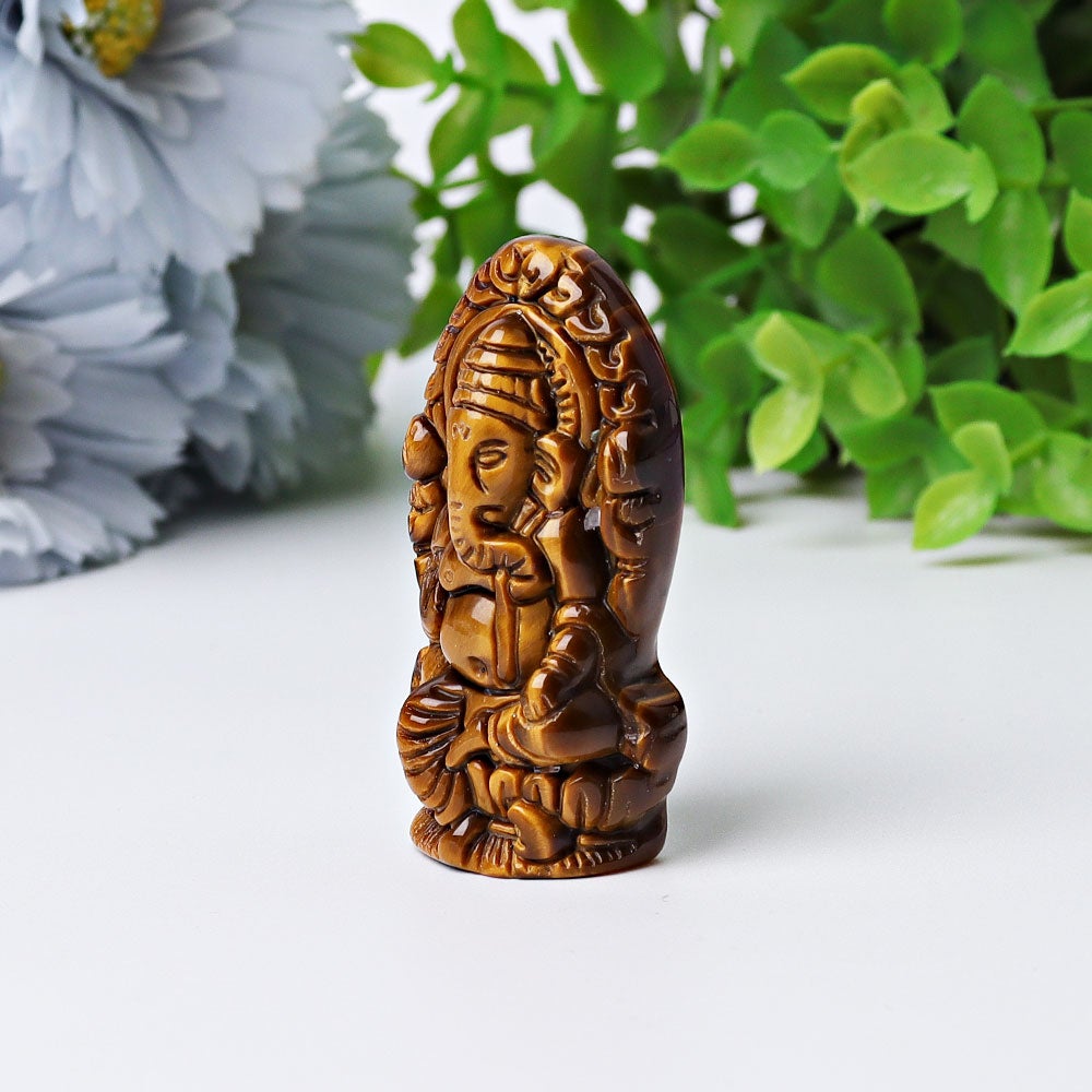 1.9" Tiger's Eye Ganesha Crystal Carving Crystal wholesale suppliers