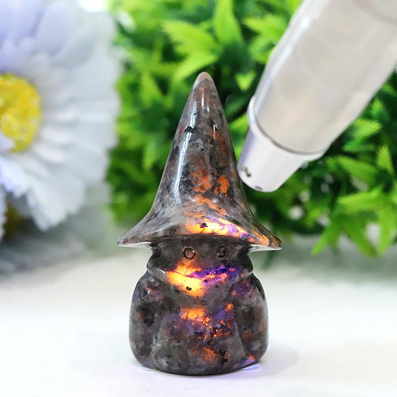 3" Yooperlite Baby Witch Wizard Crystal Carvings for Halloween Crystal wholesale suppliers