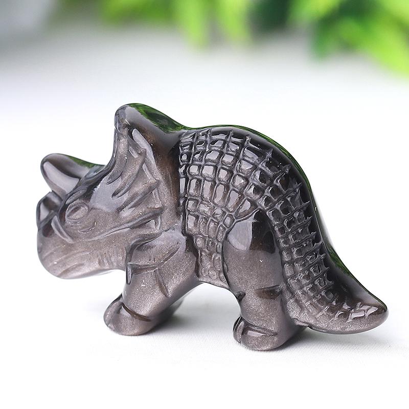 1.7" Silver Obsidian Dinosaur Crystal Carvings Crystal wholesale suppliers