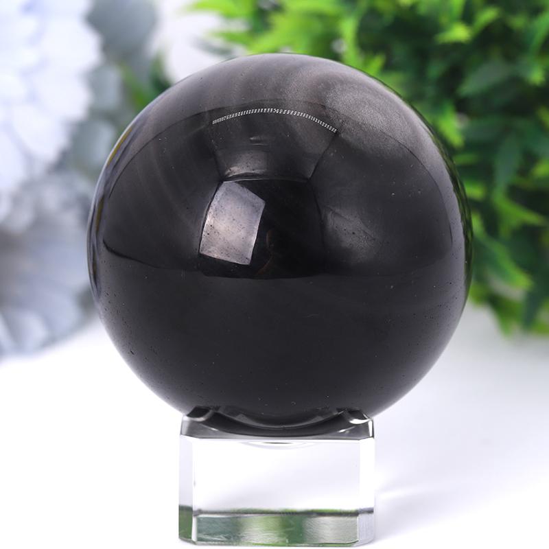 2.0"-4.5" Silver Obsidian Sphere Crystal wholesale suppliers