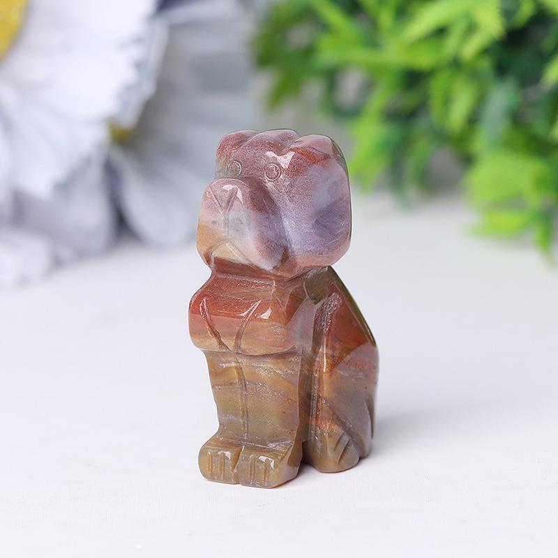 Ocean Jasper Carving Dogs for Sale Crystal Gift