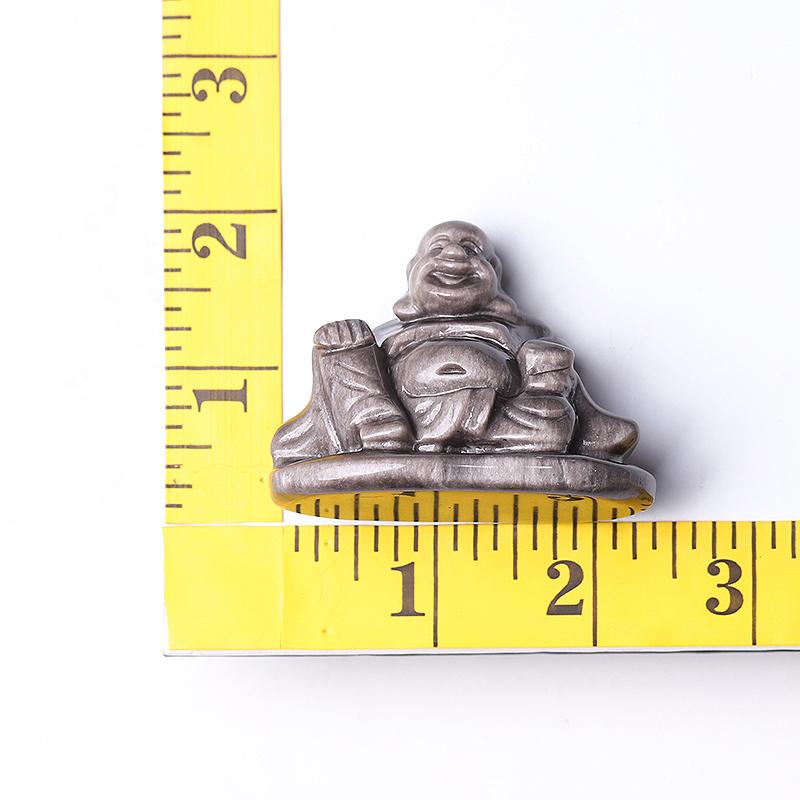 2.4" Silver Obsidian Buddha Crystal Carvings Crystal wholesale suppliers