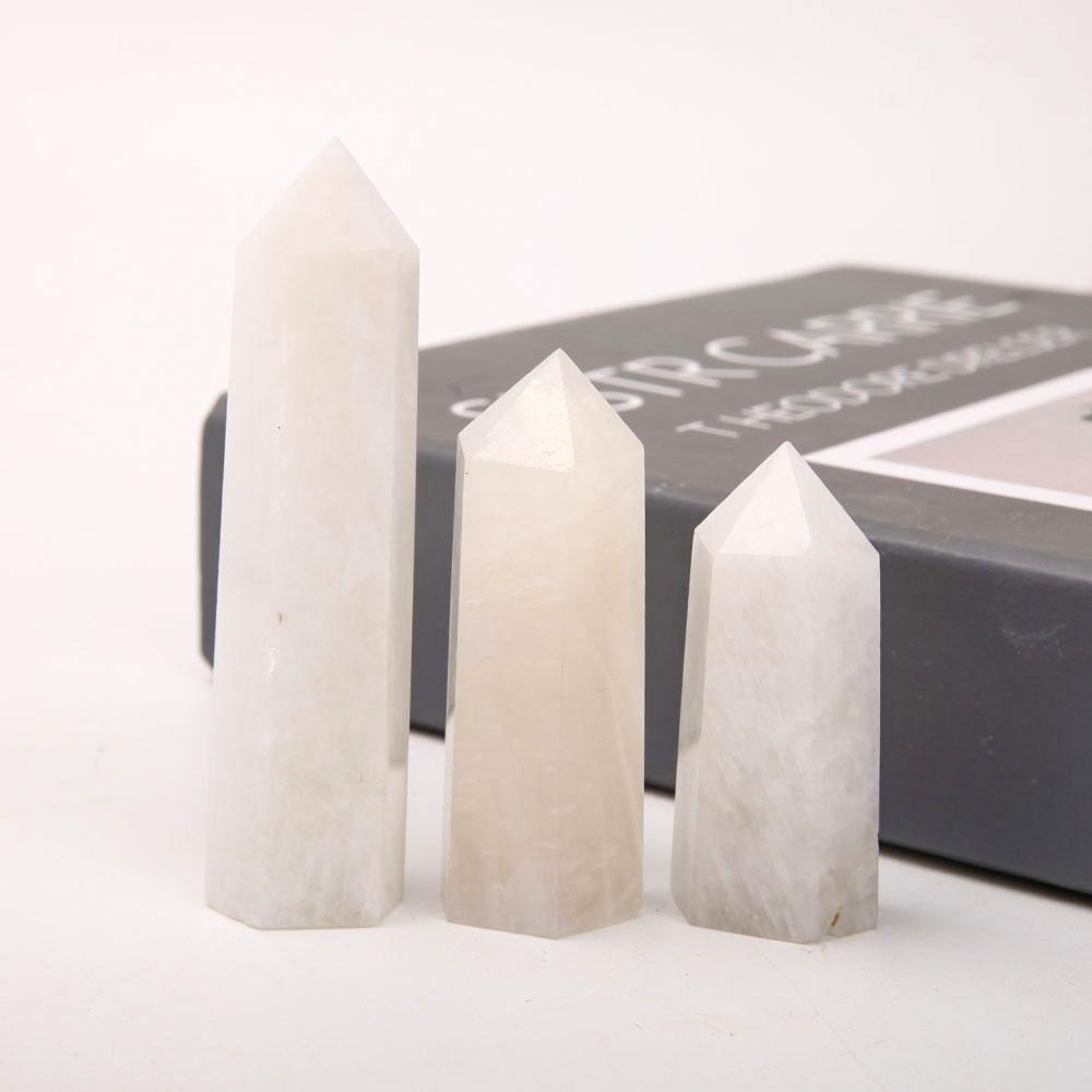 Set of 3 White Moonstone Points Crystal wholesale suppliers