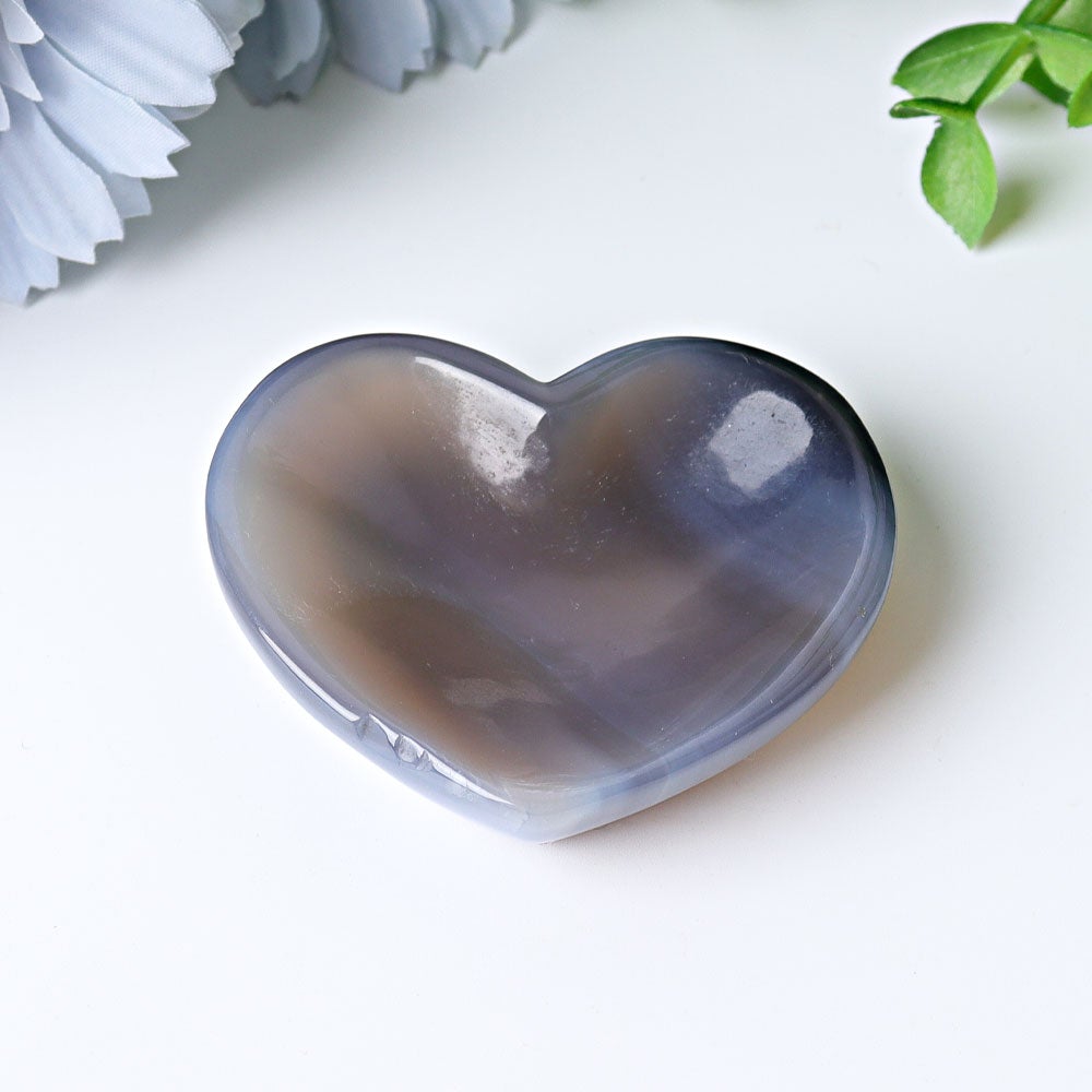 2.1" Agate Heart Shape Bowl Crystal Carvings Crystal wholesale suppliers