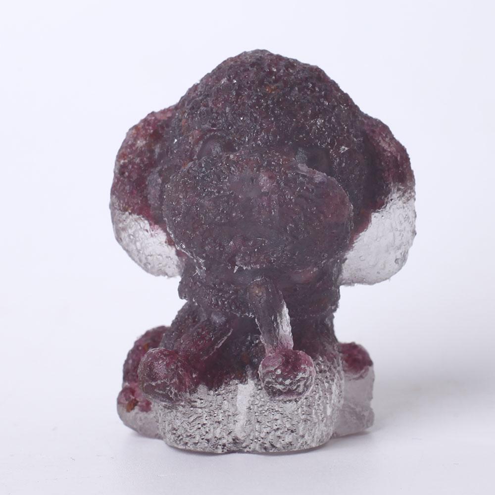 2" Resin Teddy Dog Figurine Infused Garnet Crystal Chips on Discount