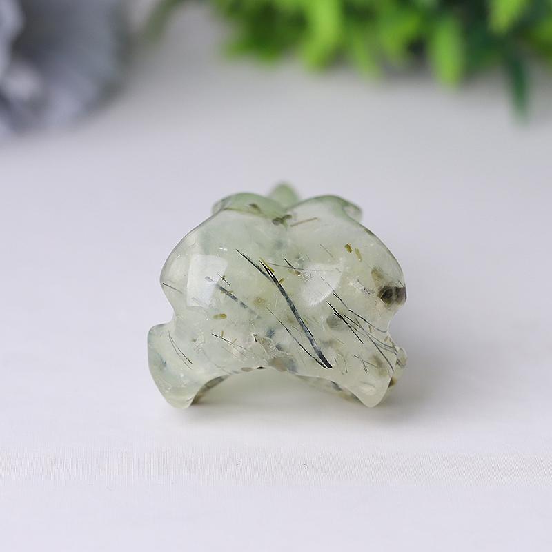 3.5" Natural Prehnite Crow Skull Head Healing Carving Epidote Crystal wholesale suppliers