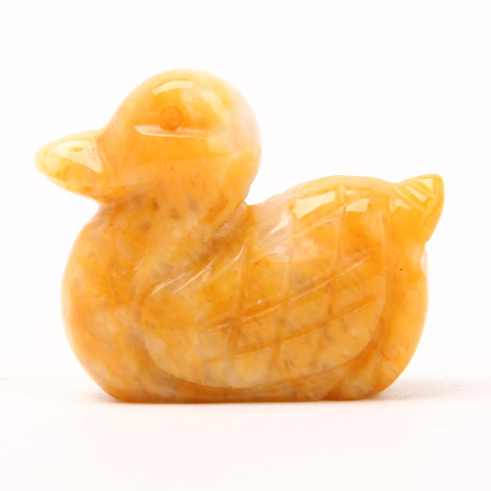 Yellow Jade Duck Carvings