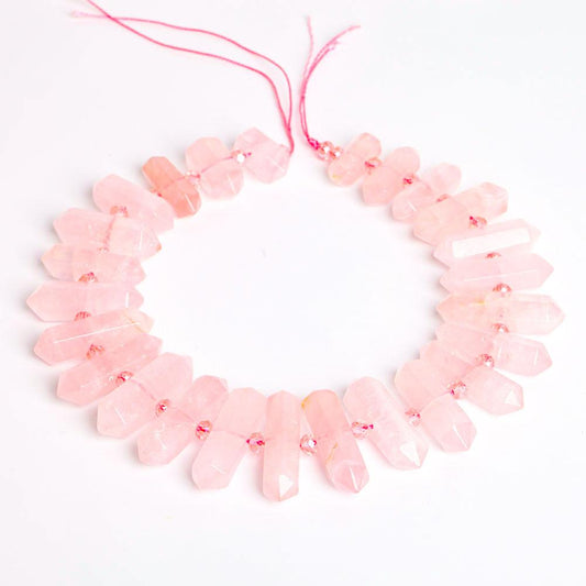 Rose Quartz Crystal Point Chain String for DIY Crystal wholesale suppliers