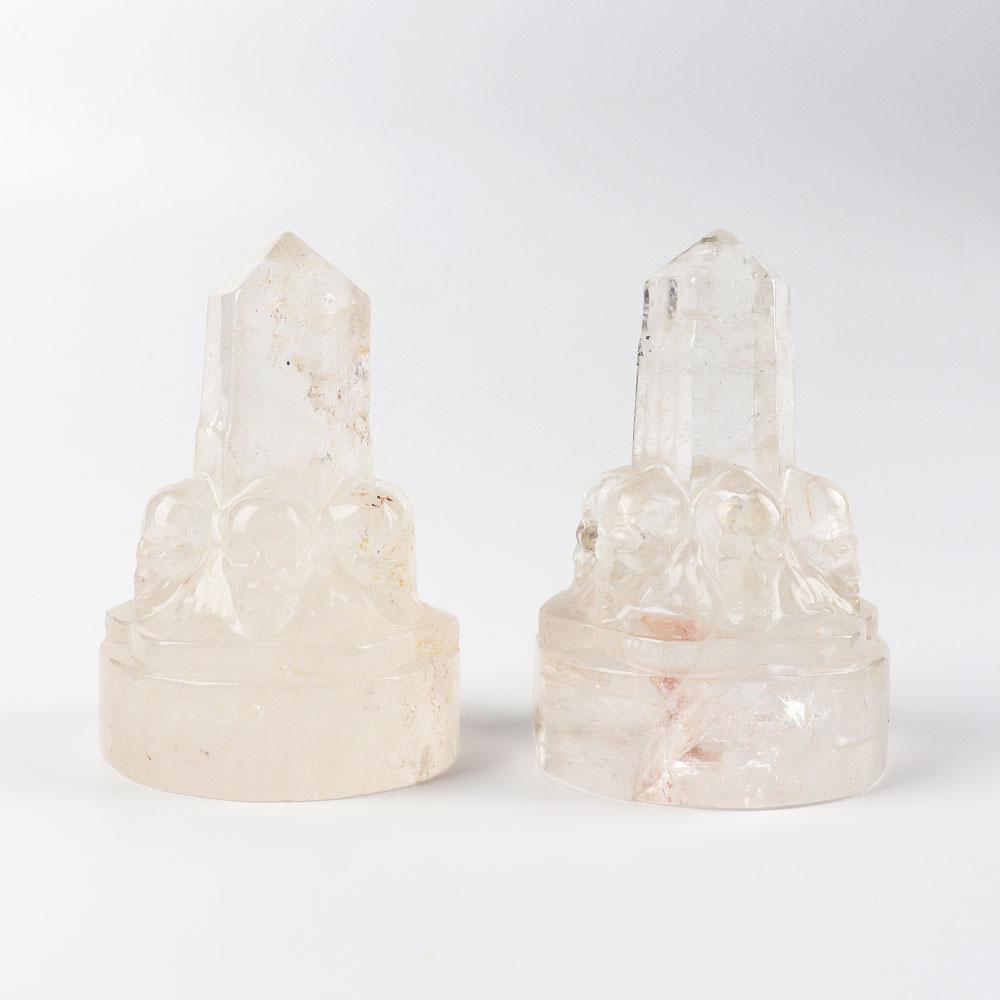 Clear Quartz Crystal Point with Carving Skull Decor Crystal wholesale suppliers