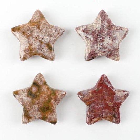 1" Ocean Jasper Crystal Carving Stars