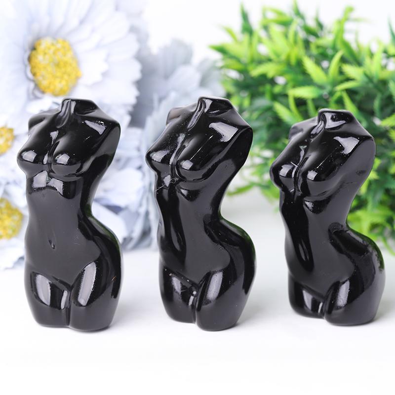 3" Black Obsidian Woman Model Body Crystal Carvings Crystal wholesale suppliers