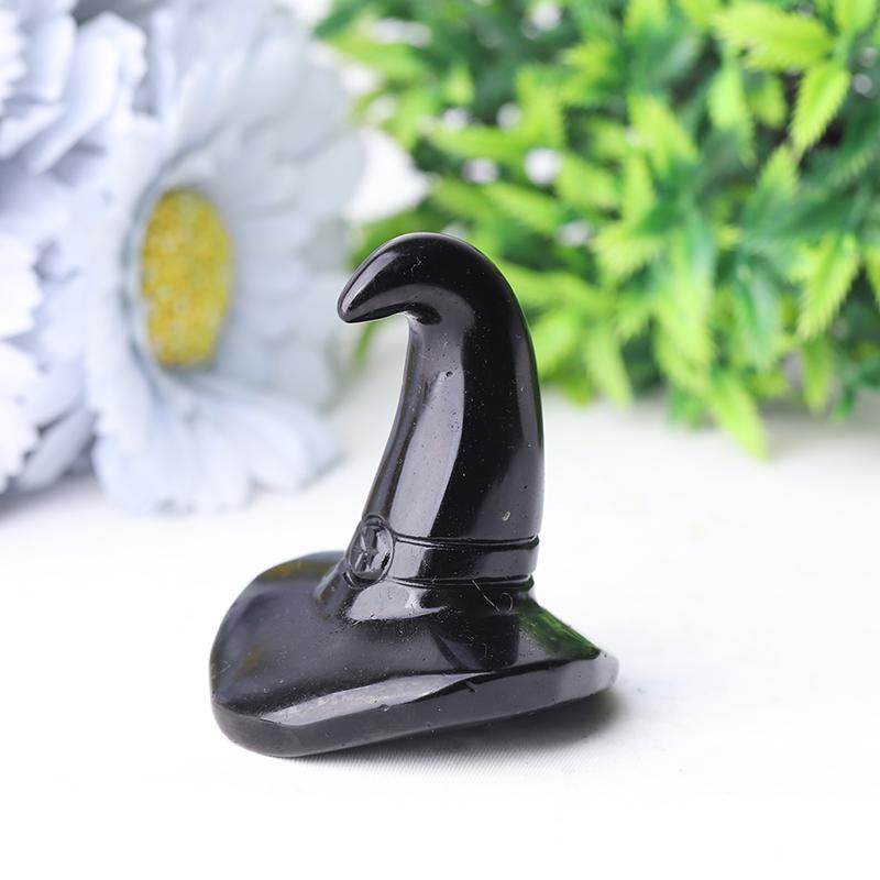 2.25" Black Obsidian Witch's Hat Crystal Carvings Crystal wholesale suppliers